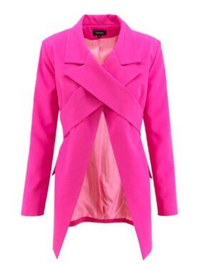 Wolf & Badger / Bluzat Deconstructed Blazer with Lapels - Neon Pink (Size: L)